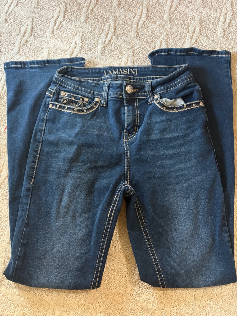 Dark Blue Embellished Women's Jeans